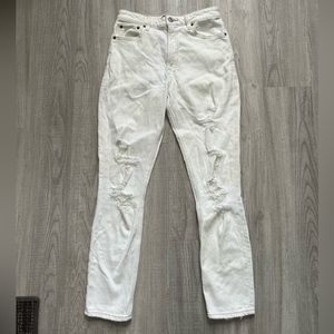 Abercrombie & Fitch White Ripped Jeans